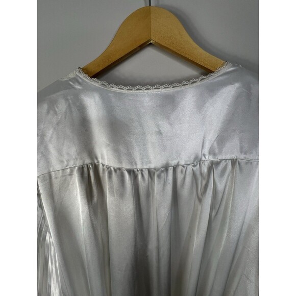 NWT VTG 80s Cabernet White Satin Lace Robe Wedding Honeymoon Peignoir Size M - Picture 13 of 14